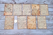 9~Vintage Style~Ephemera~Handwritten Recipe~Junk Journal~Linen Cardstock~Cards