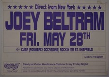 Rave Flyer-Joey Beltram at Cuba Shefield-1993-Size A5-GC