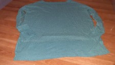 WE THE FREE Oversized Top Green Frayed Slouchy Knit Long Sleeve Round Neck Sz XS