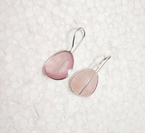 Cuarzo rosa natural colgante 925 pendientes de plata esterlina / regalo de an... - Imagen 3 de 4