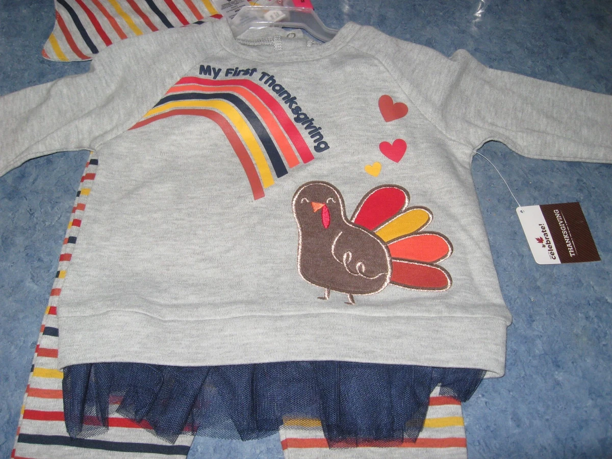 NEW My First Thanksgiving Outfit Baby 18 Months Celebrate Turkey 3