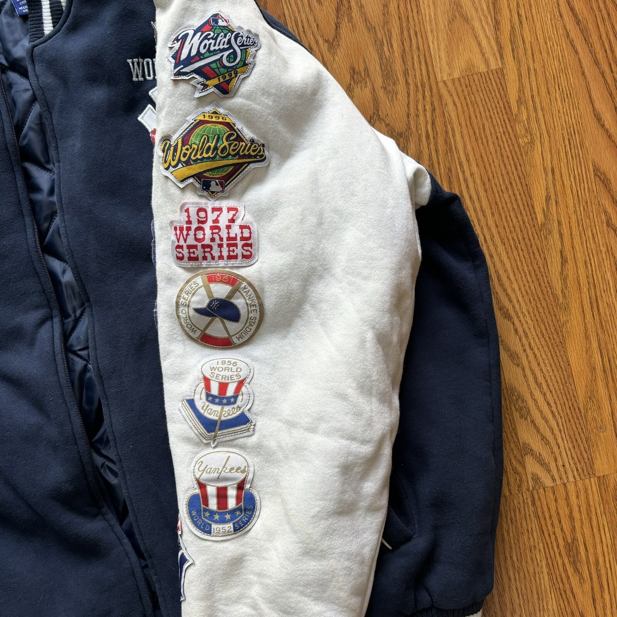 Vtg 2000 New York Yankees MLB Varsity Jacket 26 Time World