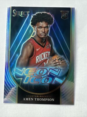Amen Thompson 2023-24 Panini Select NBA NEON ICON Silver Insert RC 