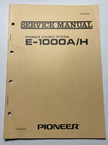 Pioneer E-1000A -H Stereo System Service Manual Vintage Original OEM - Afbeelding 1 van 4