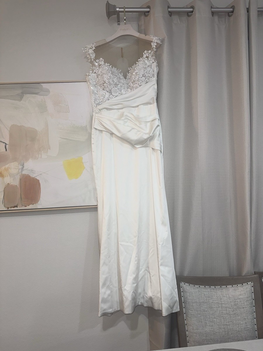 Wona NYC Ivory Wedding Dress Size 14 With Overskirt View 5