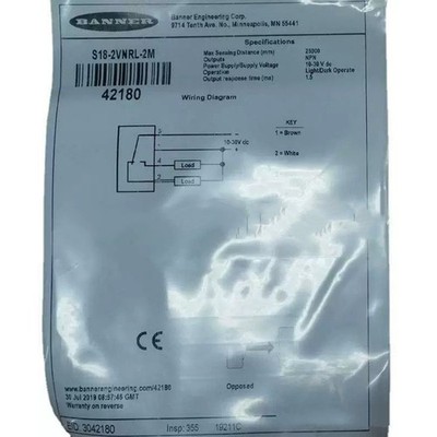 one new banner S18-2VNRL-2M photoelectric sensor Free shipping