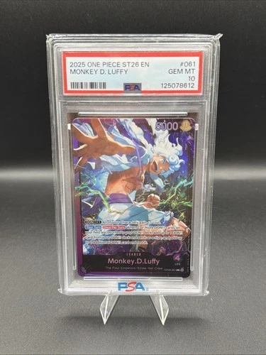 2025 One Piece TCG Monkey.D.Luffy ST26 OP09-061 Leader FOIL PSA 10