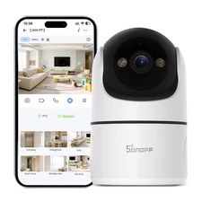 SONOFF CAM-PT2 Wi-Fi Smart Indoor Security Camera, Smart Night Vision, 360° View