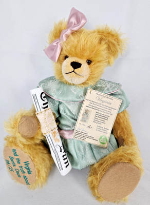 RARE Hermann Mohair Teddy Bear ''Virginia & the Truth about Santa Claus'' #6/25