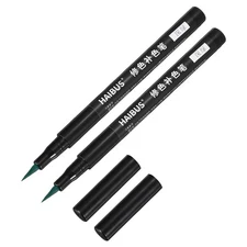 5.71 Inches Fabric Marker Pen, 2 Pcs Fabric Brush Point Marker Dark Green