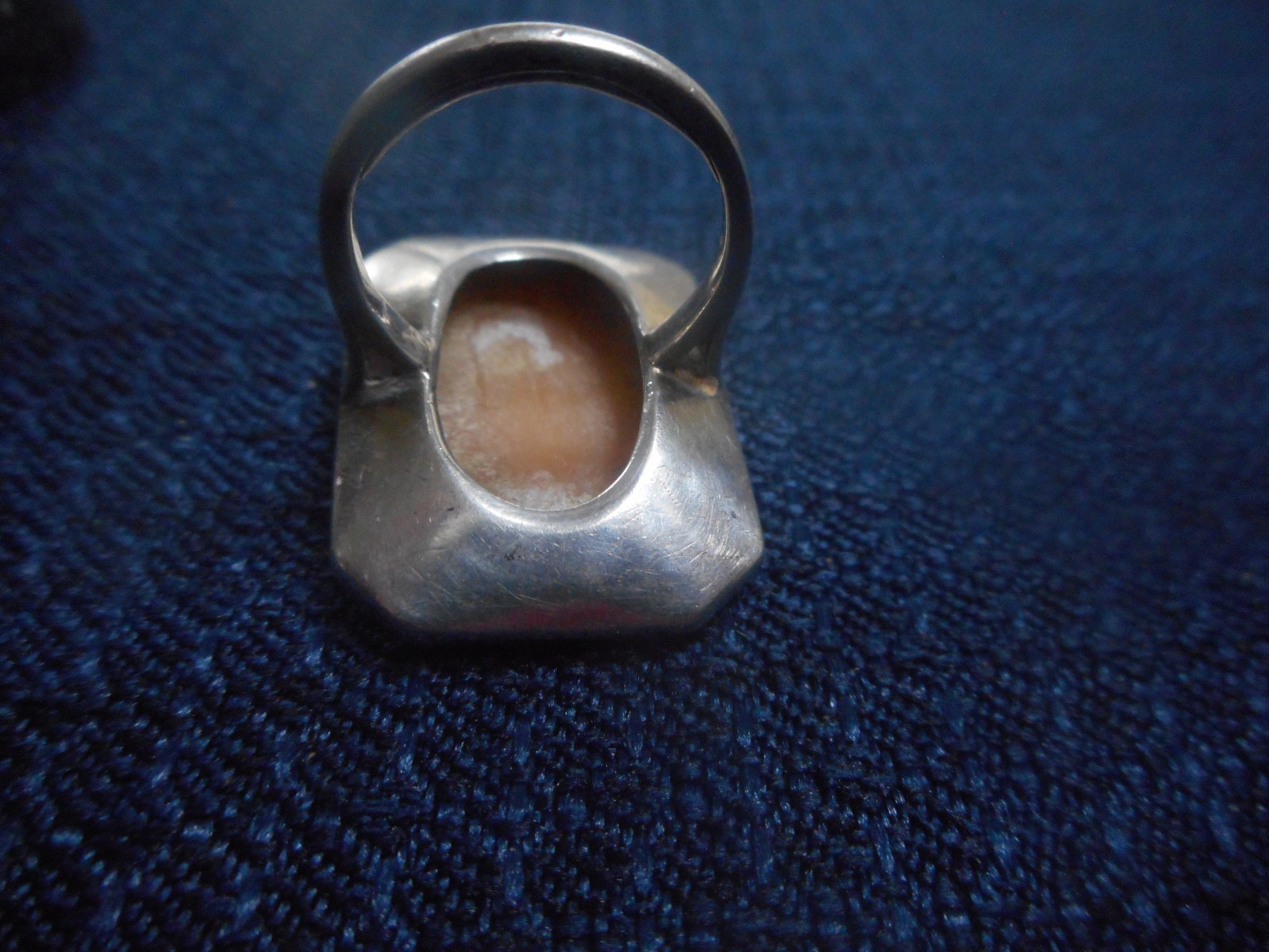 Sterling Silver Large Rectangle Cameo Statement R… - image 5