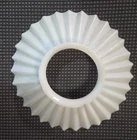 Vintage MILK GLASS RUFFLED PETTICOAT SHADE OIL  LAMP - 4"  OD Fitter