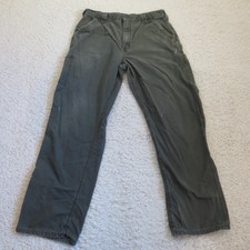 Carhartt Pants Mens 36x32 FIT Green Canvas Dungaree Carpenter Workwear B151