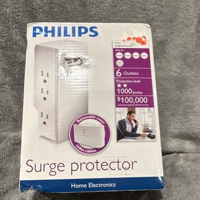 Philips 6-Outlet 1000J Surge Protector White Indicator Light Cover