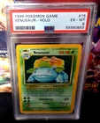 1999 Pokemon Unlimited Base Set Venusaur Holo #15 PSA 6 EX-MT