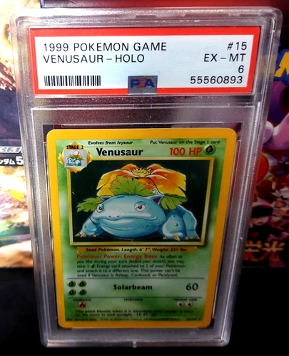1999 Pokemon Unlimited Base Set Venusaur Holo #15 PSA 6 EX-MT