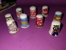 9 x Advertising Thimbles Job Lot . Kit Kat, Rovers Return, Lucazade.