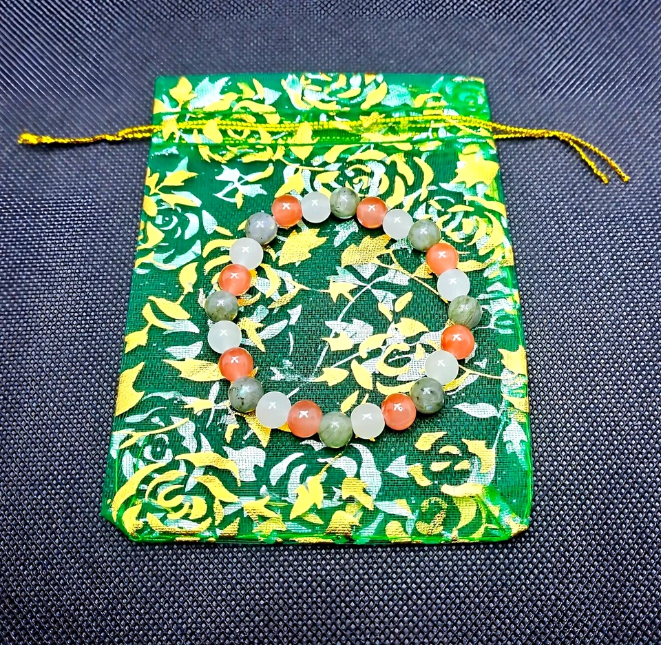 Mondstein 🌛 Edelstein Armband & Sonnenstein 🌞 + Labradorit 🛡 Kraftarmband - Bild 3 von 4