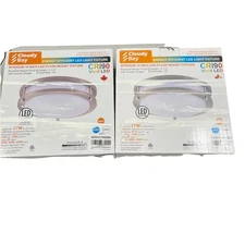 Cloudy Bay 10 Inch LED Flush Round Flush Mount Brushed Nickel, Dimmable Set Of 2