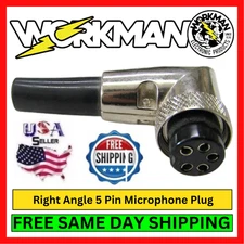 Right Angle 5 Pin Mic Plug Workman C5RB CB Radio Microphone Connector Adapters