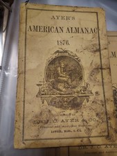 Ayer's American Almanac 1876 sold as is