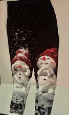 Women  s Christmas Snowman Leggings Medium