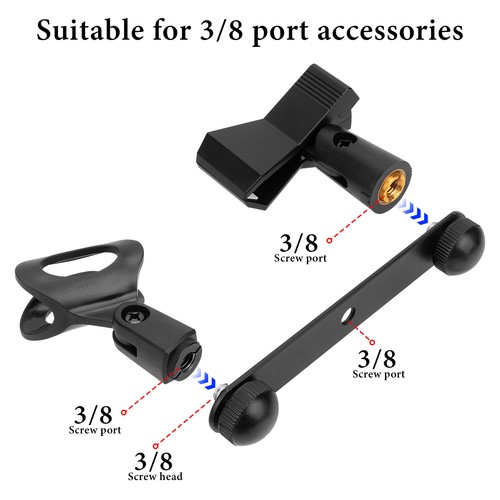 Geekria for Creators Double Microphone Mounts Connector Rod (Black / 1 Pack) - Picture 2 of 6