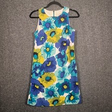 Ann Taylor LOFT Womens Floral Sleeveless Shift Dress Blue Yellow Size 2