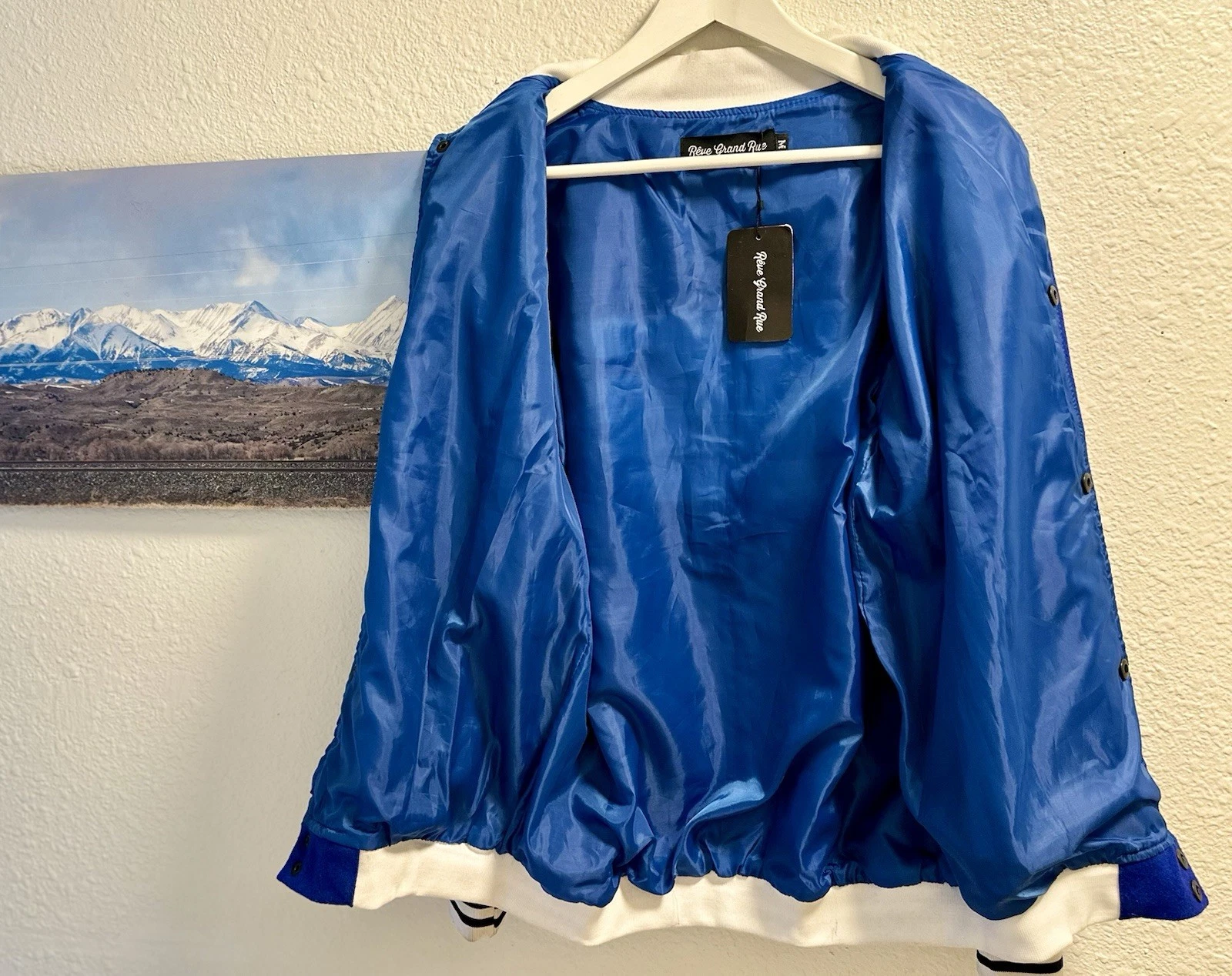 Rêve Grand Rue "Manoir de Rêve" Royal Blue Varsity Jacket Men's M NWT Rare image 4