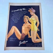 Jantzen Knitting Mills America's Swim Suit Portland OR 1940s WWII Era Ad SV28-4