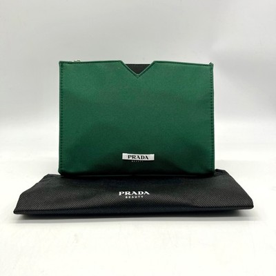 PRADA オリーブグリーン ケース Prada Beauty Forest Green Cosmetic Pouch | eBay