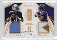 2018 Immaculate Dual Jersey Numbers 2/50 Lamar Jackson Marcus Mariota 1lc0