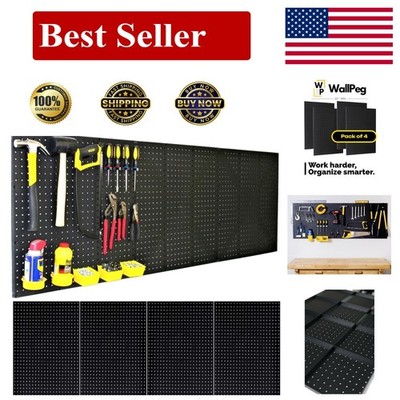 Flexible Installation Pegboard Kit - 4 Heavy Duty Panels for Home & Workshop Use