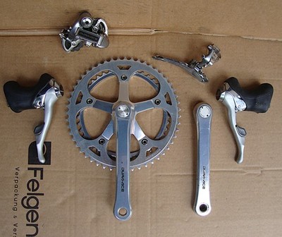 Vintage 90 er J. Shimano Dura Ace 7402 er Rennrad Gruppe 2/8 fach