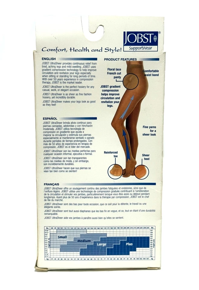 Pantimedias Jobst Supportwear Ultra Sheer Mild Comp pequeñas CT 8-15 mmHg beige sedoso Foto 2 de 4