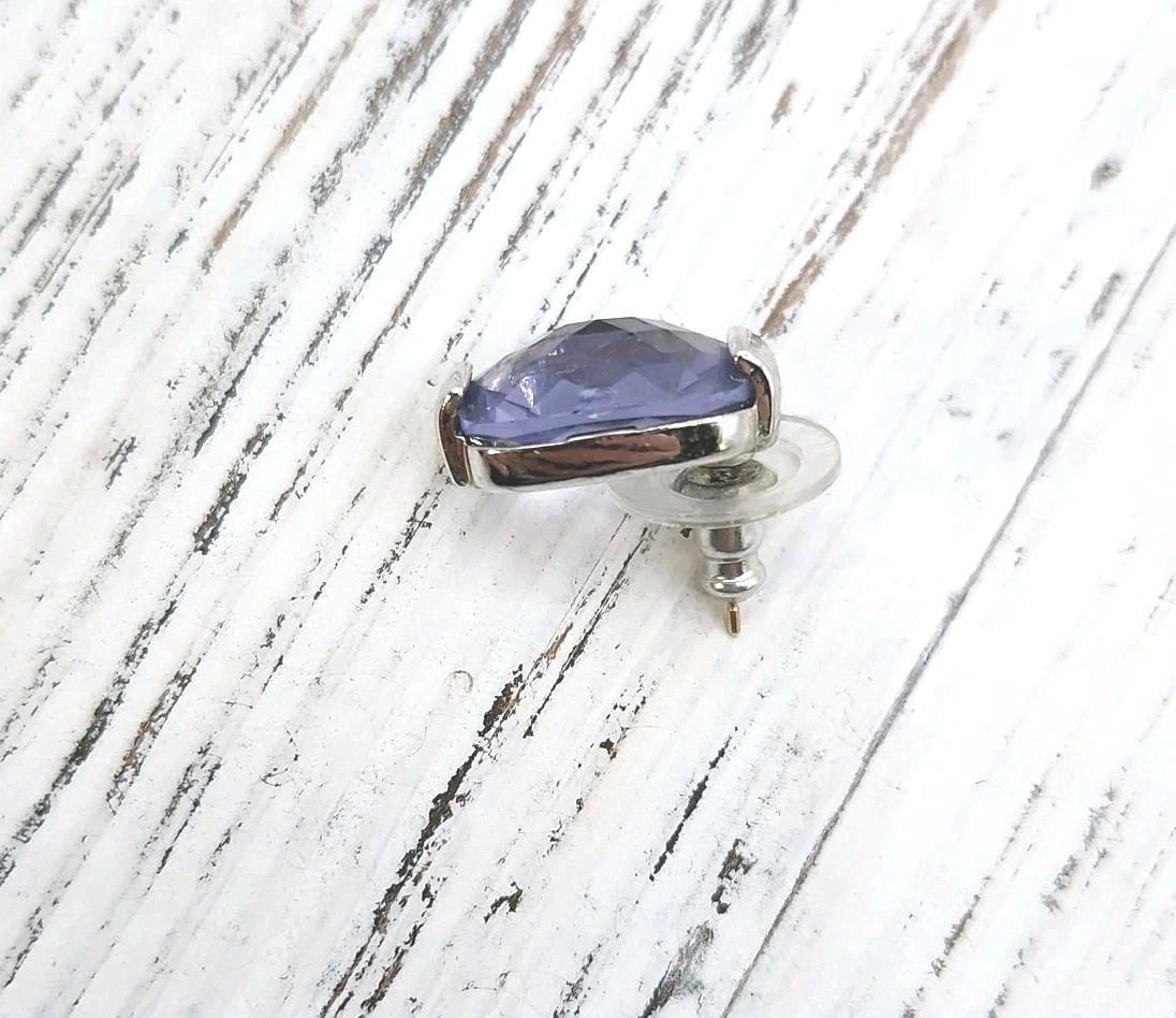 Swarovski Crystal Amethyst Rectangular Silver Rho… - image 5