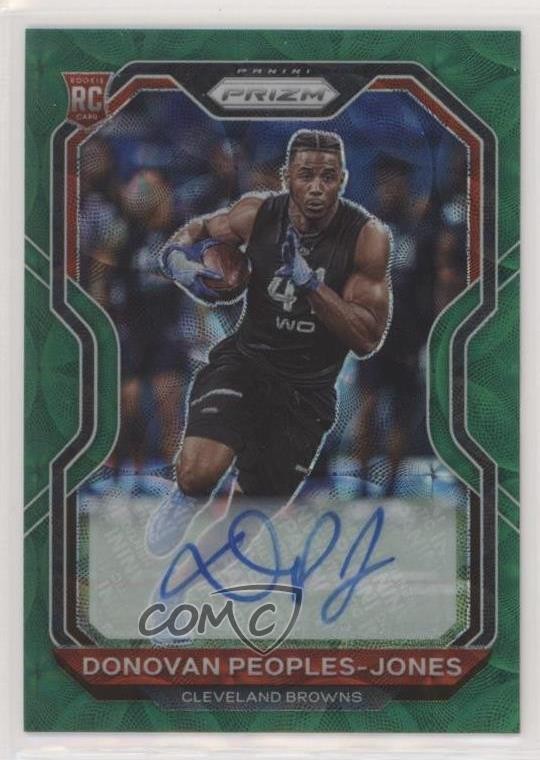 2020 Panini Prizm Green Scope /75 Donovan Peoples-Jones #319 Rookie Auto RC