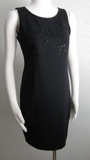 CAROLE LITTLE - Little Black Beaded Cocktail Dress size 4P
