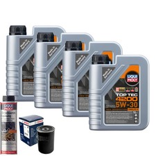 Motoröl 5W30 LIQUI MOLY Top Tec 4200 4L+BOSCH Ölfilter +Ölschlammspülung