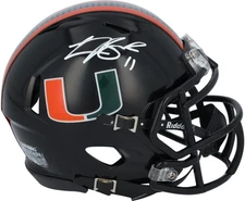Carson Beck Miami Hurricanes Autographed Riddell Black Speed Mini Helmet
