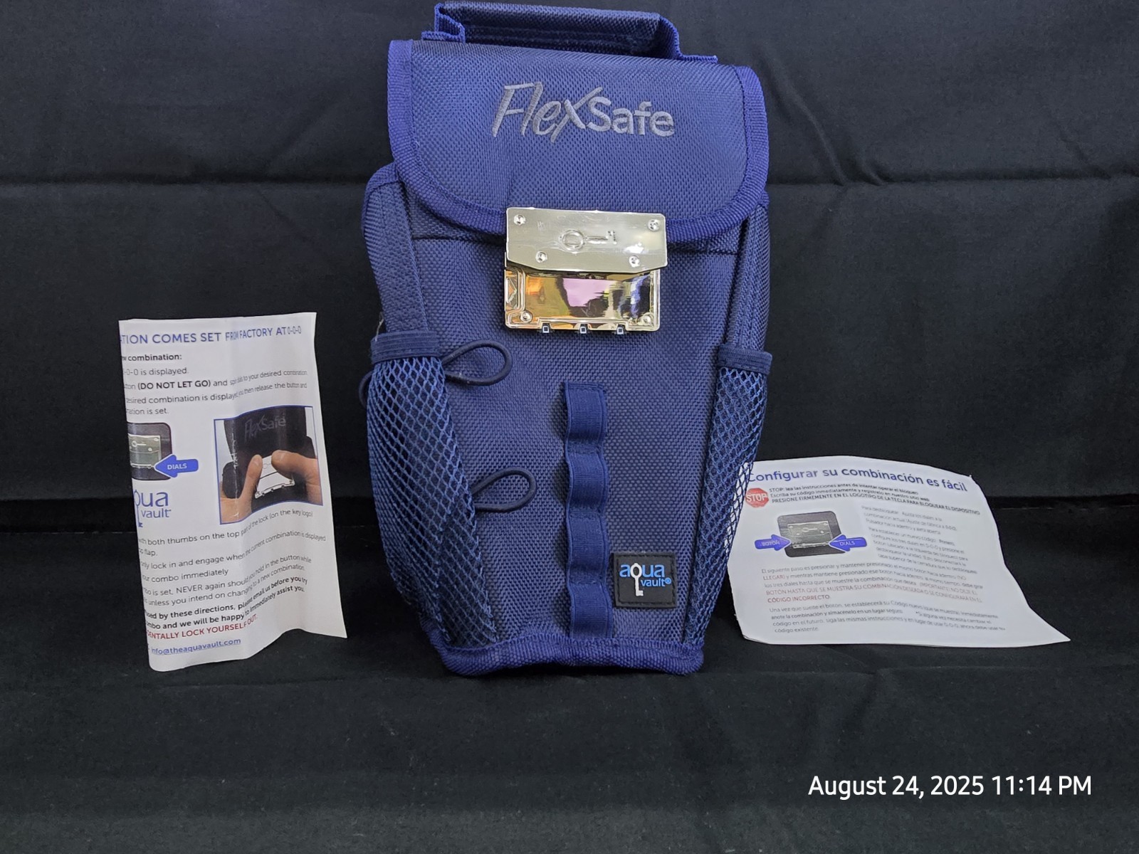 NEW FlexSafe Aqua Vault AntiTheft Portable Safe Slash Resistant Combination Lock