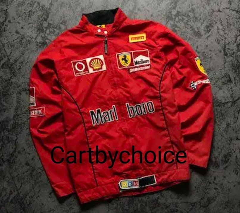 Vintage 90's Marlboro F1 Racing Red Bomber Jacket For Men