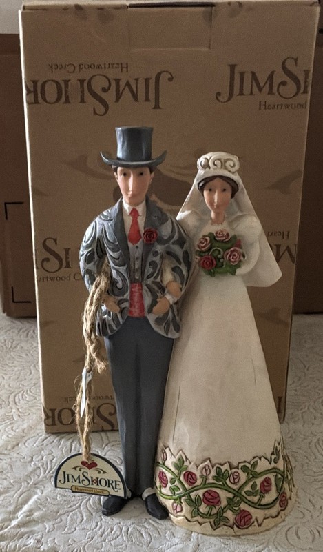 Jim Shore Heartwood Creek Cake Topper Bride and Groom I DO Figurine #4007600