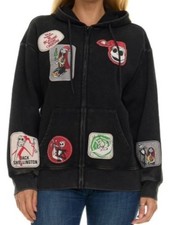 NWT Disney's Nightmare Before Christmas Full-Zip Sweatshirt Hoodie Women L Black