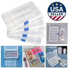 Removable Divider Bead Organizer - 4 Pack Tackle Box for Jewelry  Fishing Gear
