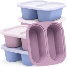 Silicone Soup Freezer Molds: 1 Cup Silicone Freezer Trays with Lid - 6 Packs