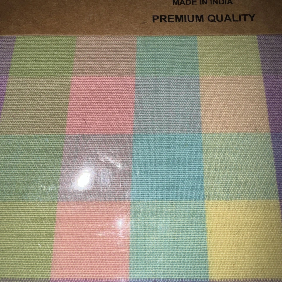 Urban Villa Pastel Check Tablecloth 100% Cotton 70" Round NIP - Image 3 of 4