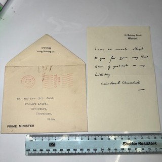 Sir Winston Churchill PM 1p ALS Autograph Letter 1955 Downing St Env EK Judd