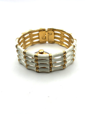 Vintage Neiman Marcus Watch/Hinged Bangle-17 Jewels-Swiss-NOT Working-Mechanical