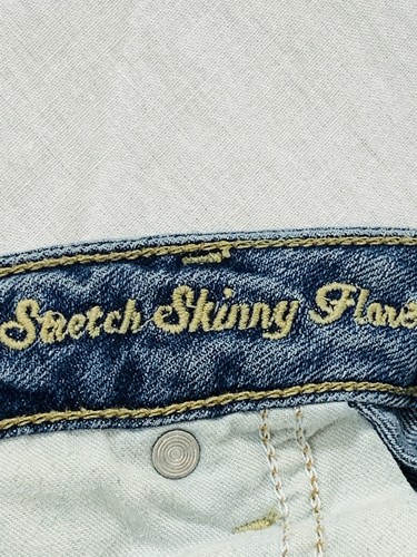 American Eagle Stretch Skinny Flare Denim Jeans Size 4 Medium Wash #10 - Picture 9 of 10